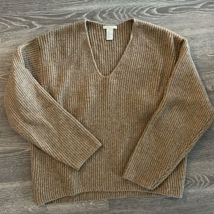 H&M Brown V-Neck Sweater